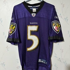Joe Flacco Reebok Purple and Black Men's Small Jersey